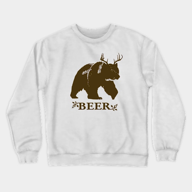 Bear Deer Funny Crewneck Sweatshirt by holiewd